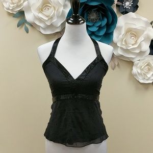 🖤 Sexy Black Boutique Top Beaded Open Back 🖤